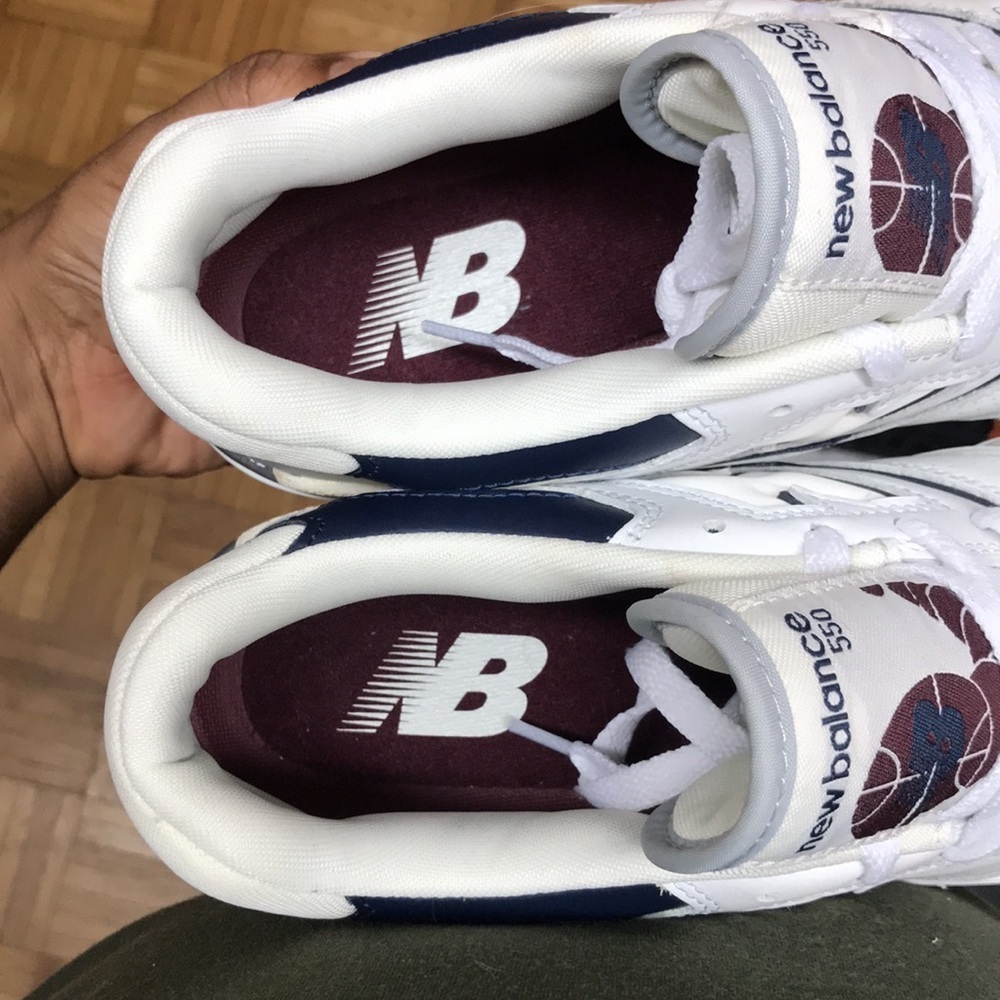New Balance 550 White Natural Indigo Burgundy - Picture 16 of 17